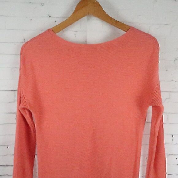 MERONA PEACH PINK ROUND NECK LONG SLEEVE SWEATER KNIT MIDI DRESS SIZE XS - Picture 8 of 9